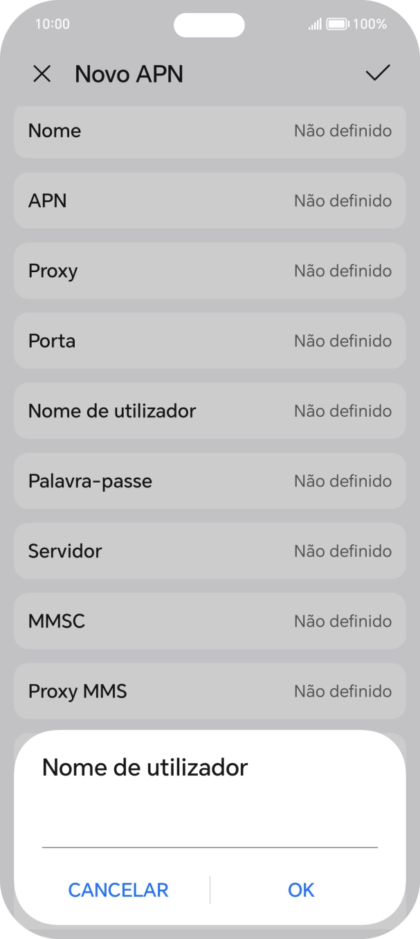 Introduza vodafone e prima OK.