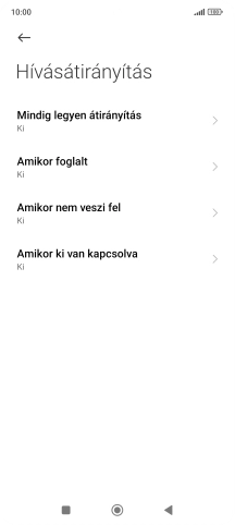 Kattints a kívánt hívásátirányítás-típusra.