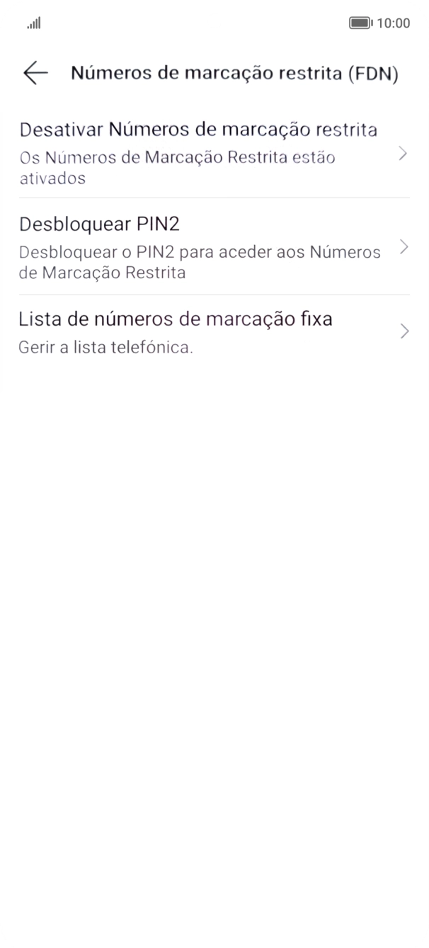 Prima Desativar Números de marcação restrita para desativar a marcação permitida.