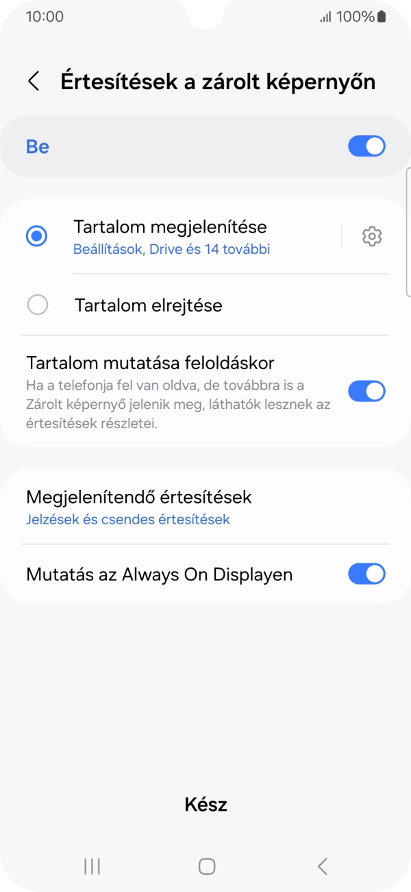 Kattints a kívánt beállítások melletti csúszkákra a funkciók be- vagy kikapcsolásához.