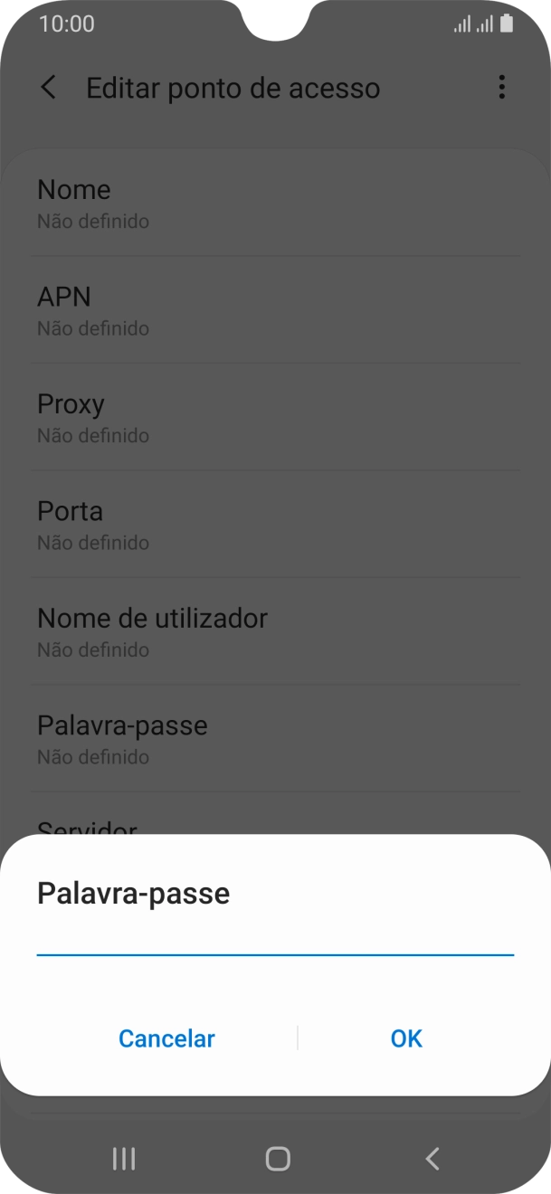 Introduza vodafone e prima OK.