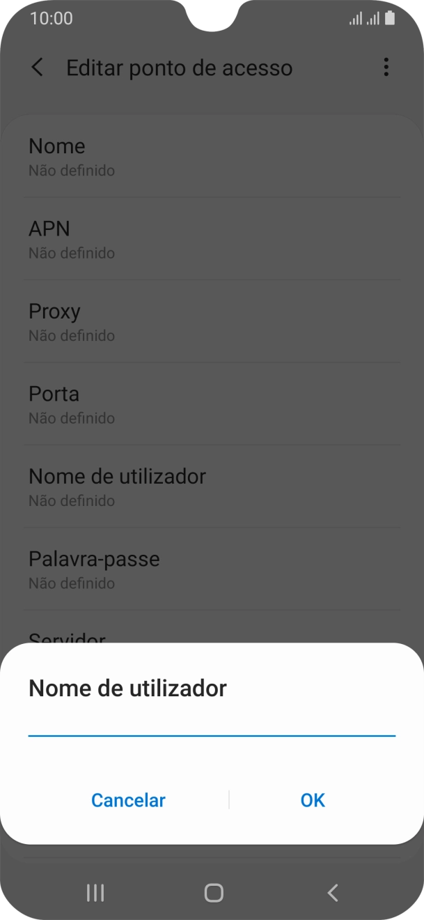 Introduza vodafone e prima OK.