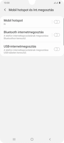 Válaszd a Mobil hotspot lehetőséget.