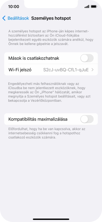Kattints a Wi-Fi jelszó mezőre, és írd be a kívánt jelszót.