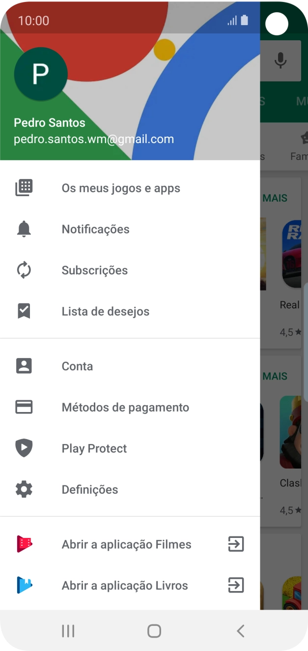 Prima Os meus jogos e apps.