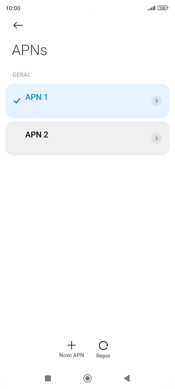 Prima a ligação de dados pretendida para a ativar.