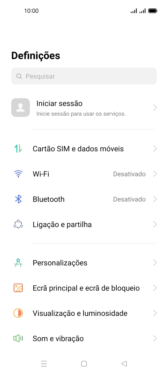 Prima Cartão SIM e dados móveis.