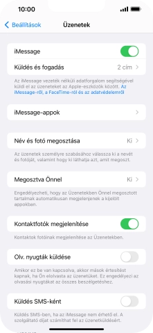 Kattints a „Küldés SMS-ként” melletti csúszkára a funkció be- vagy kikapcsolásához.