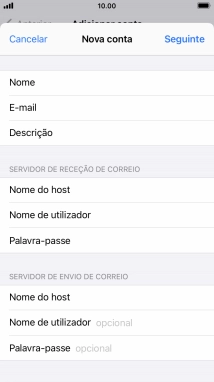 Prima Nome de utilizador e introduza o nome de utilizador da sua conta de e-mail na Vodafone.