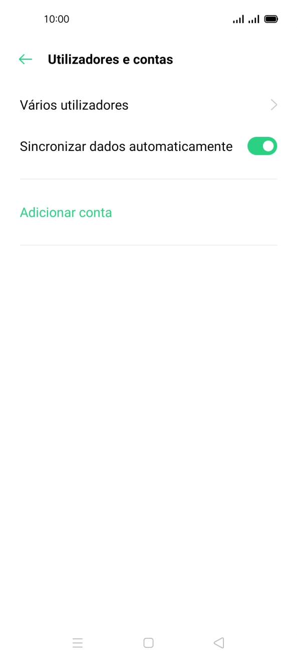 Prima Adicionar conta.