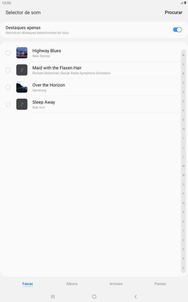 Prima os tons de toque pretendidos para os ouvir.