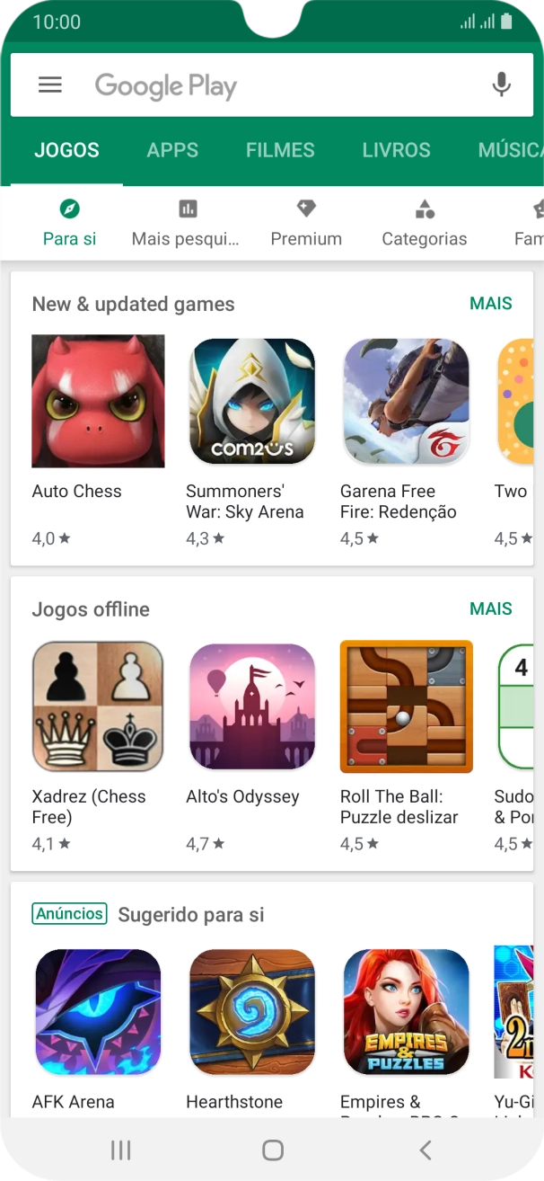 Prima a caixa de pesquisa.