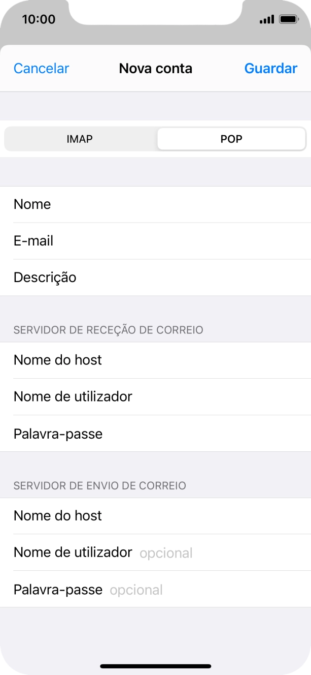 Prima Nome de utilizador e introduza o nome de utilizador no servidor de envio do seu fornecedor de e-mail.