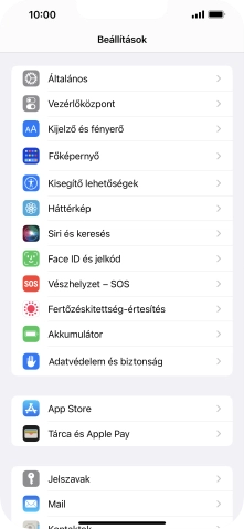 Válaszd a Face ID és jelkód lehetőséget.