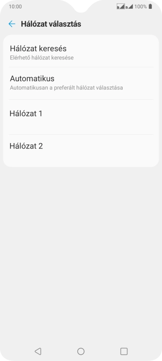 Válaszd ki a kívánt hálózatot.