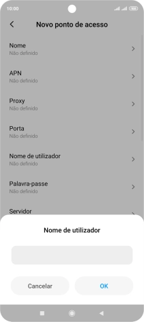 Introduza vodafone e prima OK.