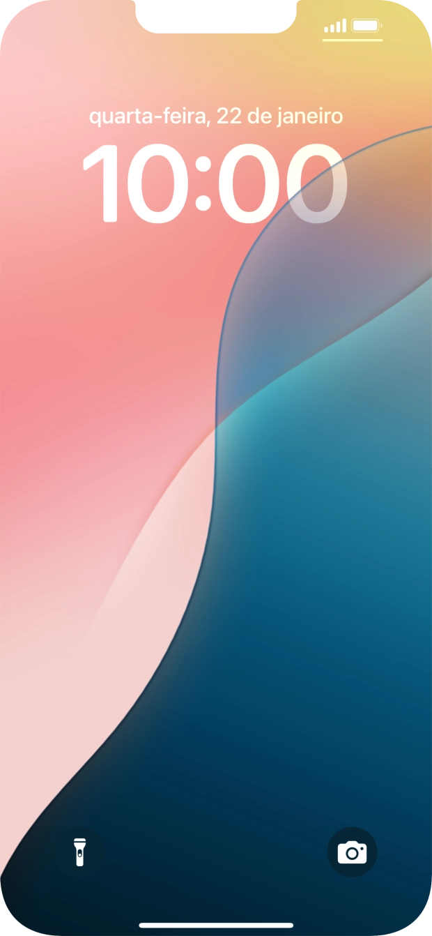 Deslize o dedo para cima a partir da base do ecrã.