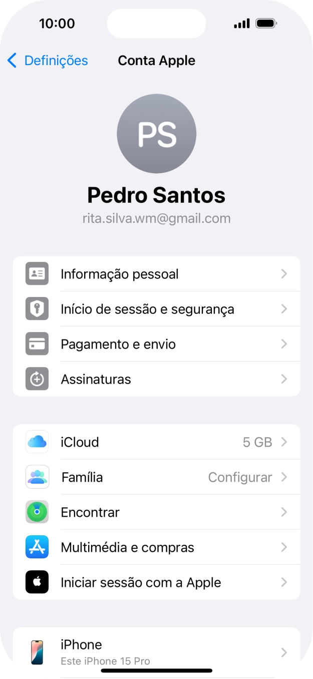 Para voltar ao ecrã inicial, deslize o dedo de baixo para cima a partir da base do ecrã.