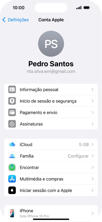 Para voltar ao ecrã inicial, deslize o dedo de baixo para cima a partir da base do ecrã.