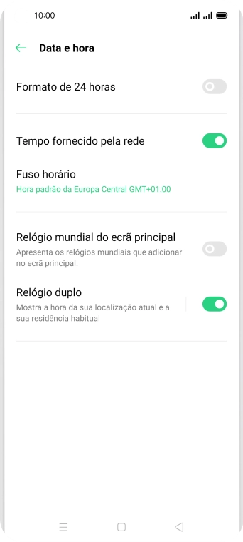 Prima a tecla de início para terminar e voltar ao ecrã inicial.