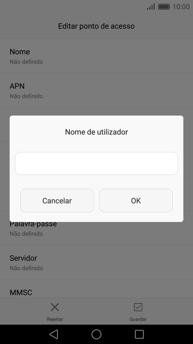 Introduza vodafone e prima OK.