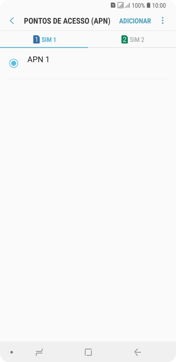 Prima o cartão SIM pretendido.