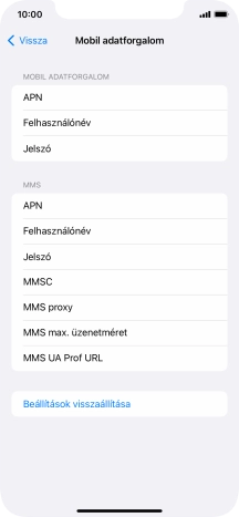 Válaszd az APN lehetőséget. Amennyiben előfizetésed van, írd be azt, hogy mms.vodafone.net.