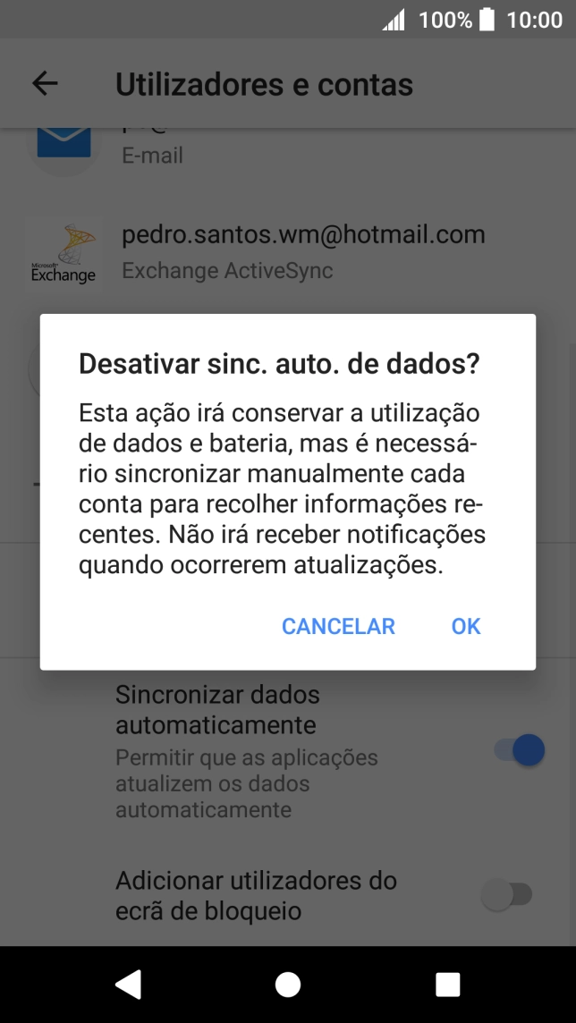 Prima OK para ativar ou desativar a função.