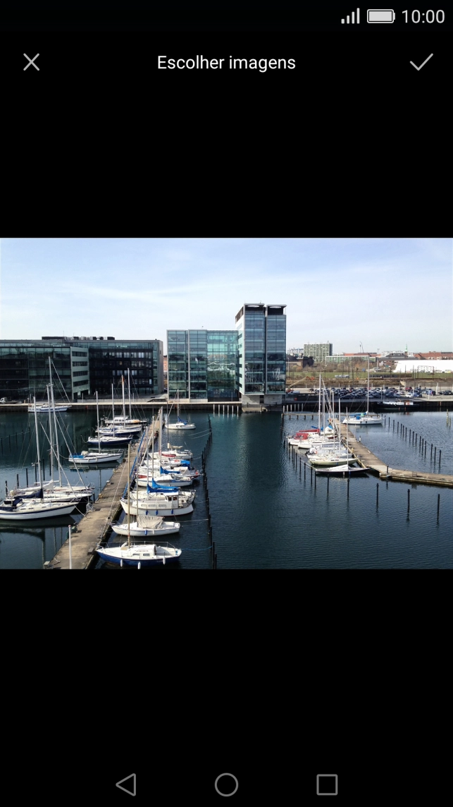 Prima o ícone para aceitar.