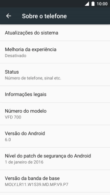 Prima Atualizações do sistema. Se existir uma nova versão de software disponível, será agora indicado no ecrã. 
Siga as indicações no ecrã para atualizar o software do telefone.