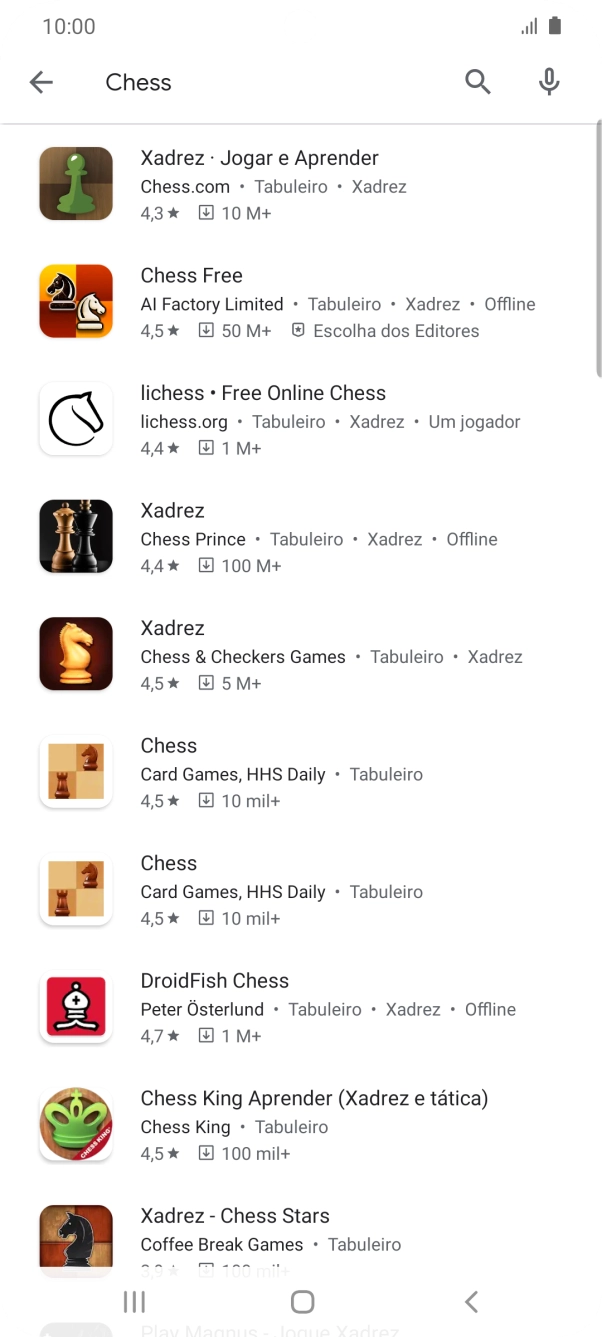 Prima a app pretendida.