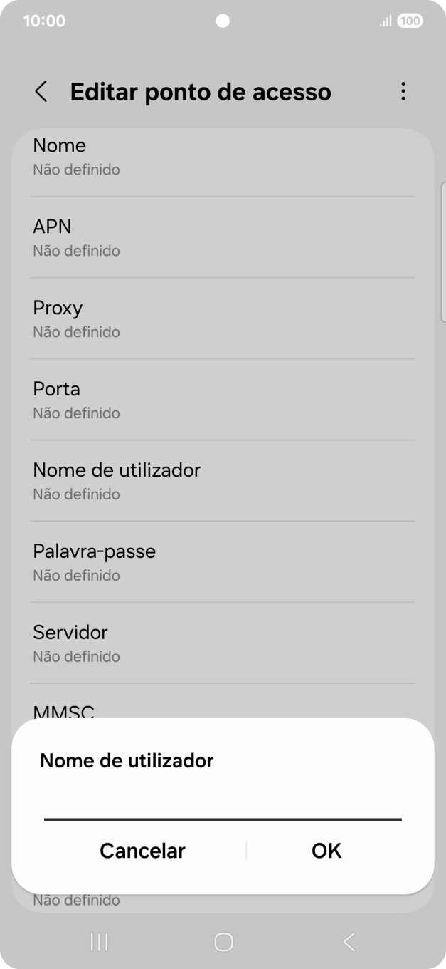 Introduza vodafone e prima OK.