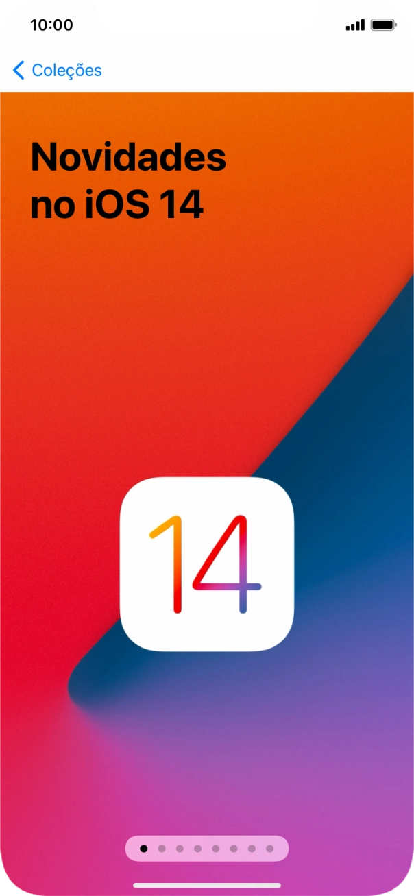 Para voltar ao ecrã inicial, deslize o dedo de baixo para cima a partir da base do ecrã.