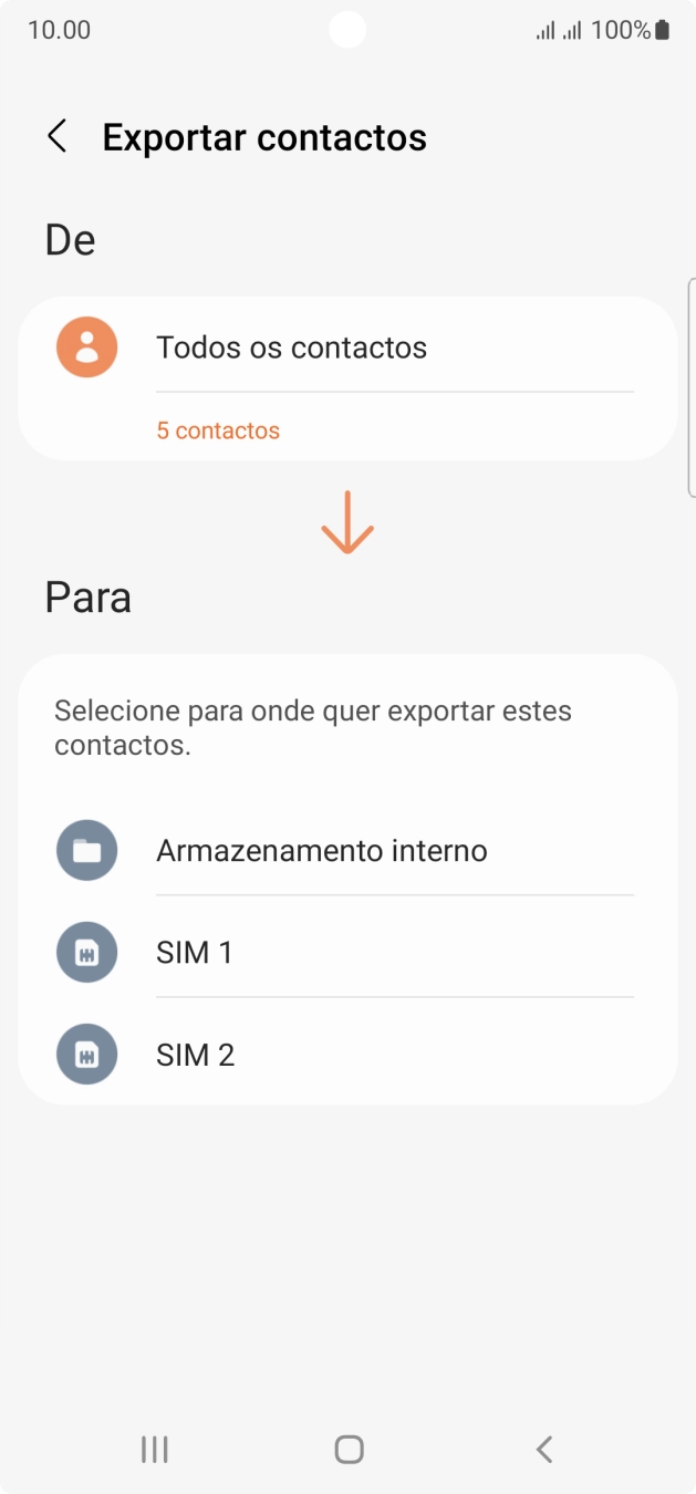 Prima o cartão SIM pretendido.