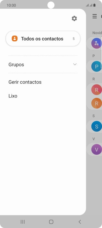 Prima Gerir contactos.