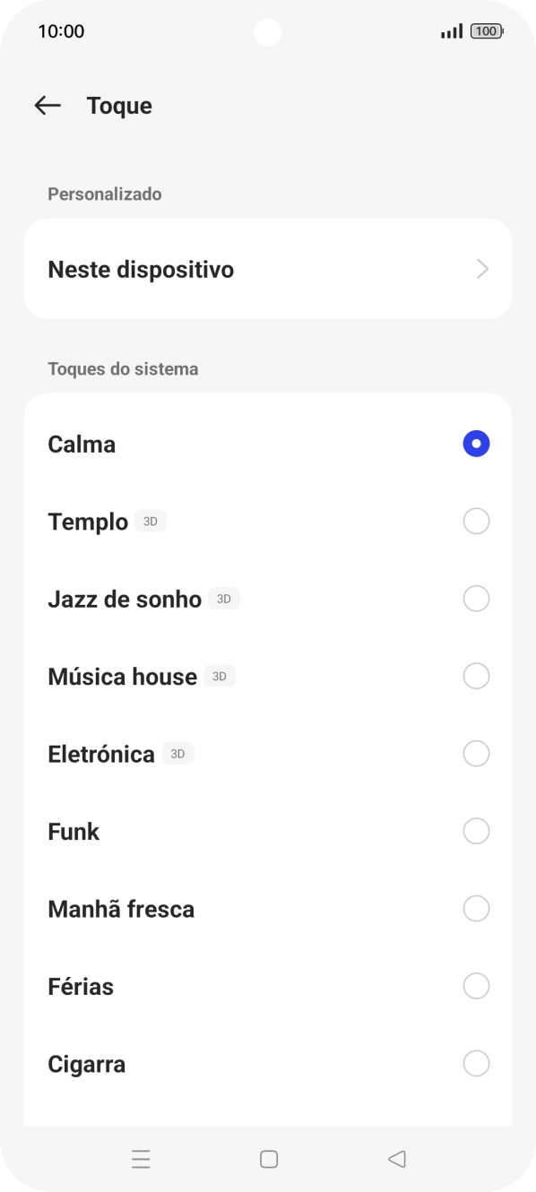 Prima os tons de toque pretendidos para os ouvir.