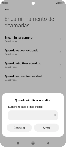 Introduza 123 e prima Ativar.