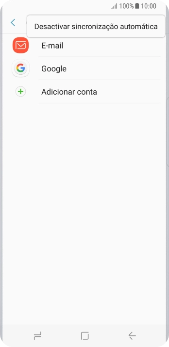 Prima Desactivar sincronização automática.