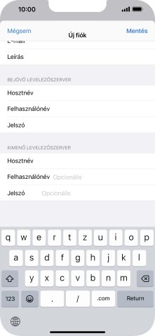 Kattints a Felhasználónév mezőre, és írd be az e-mail-fiókodhoz tartozó felhasználónevet.