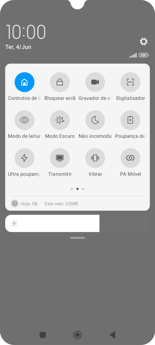 Prima o ícone de modo de poupança de energia  para ativar a função.
