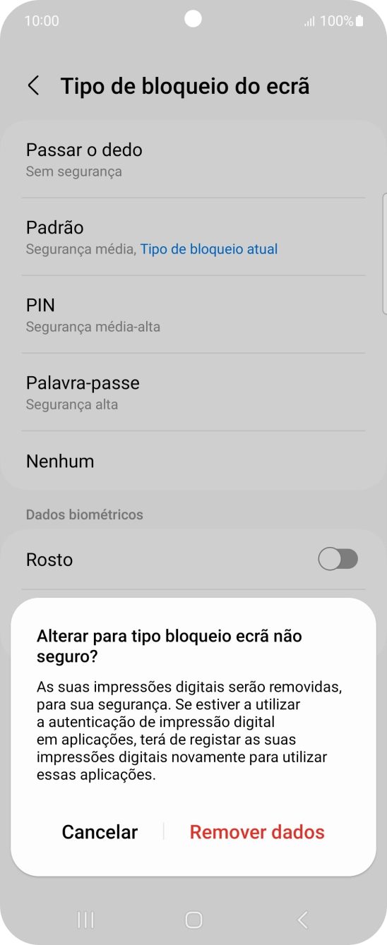 Prima Remover dados.
