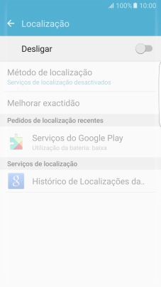 Prima o indicador para ativar ou desativar a função.