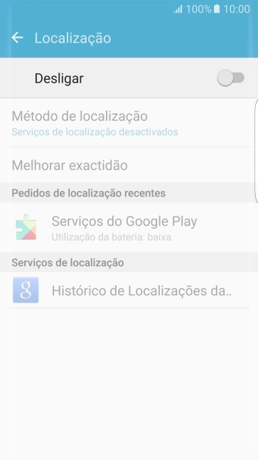 Prima o indicador para ativar ou desativar a função.
