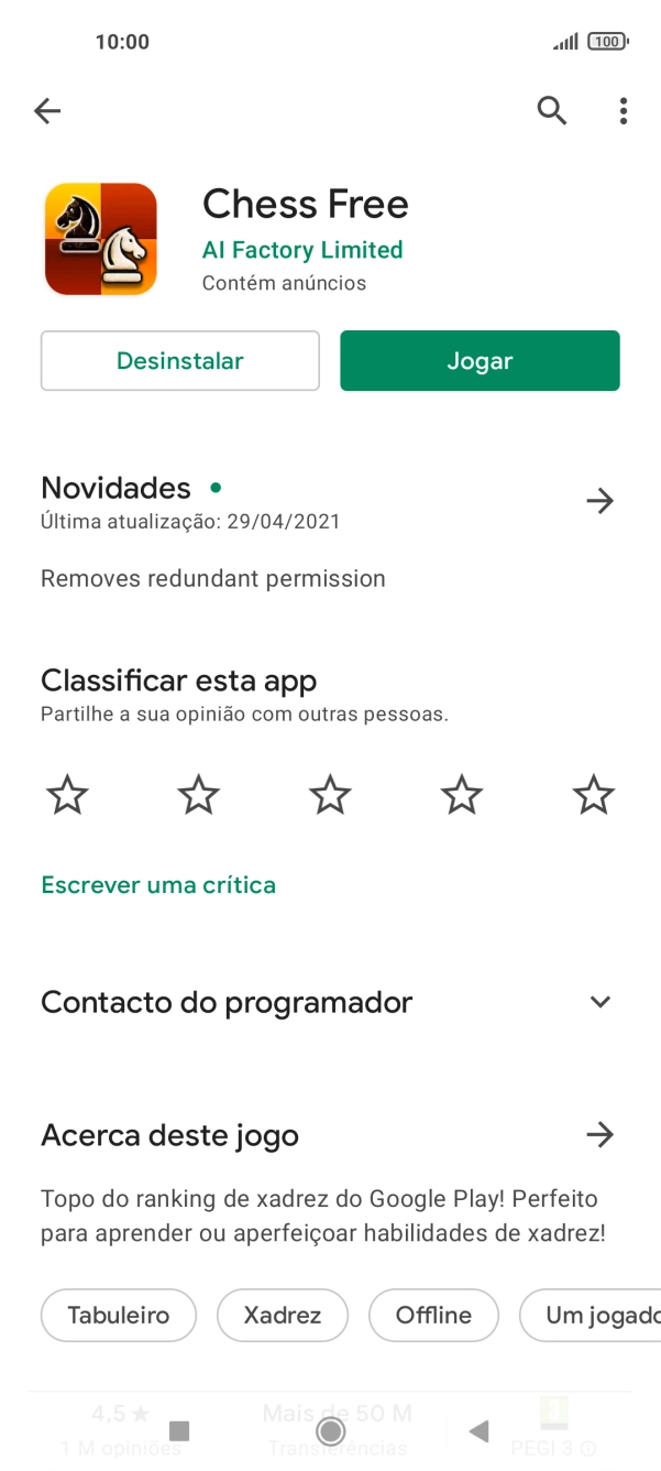 Prima a tecla de início para terminar e voltar ao ecrã inicial.
