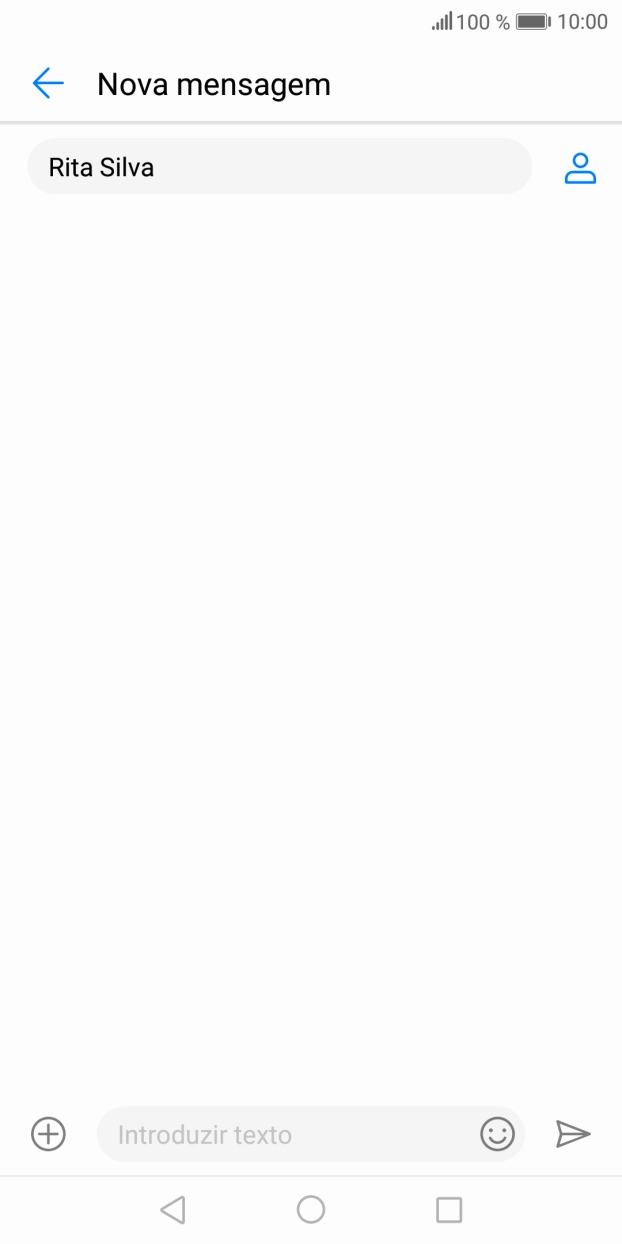 Prima o campo de escrita e escreva o texto da sua mensagem curta.