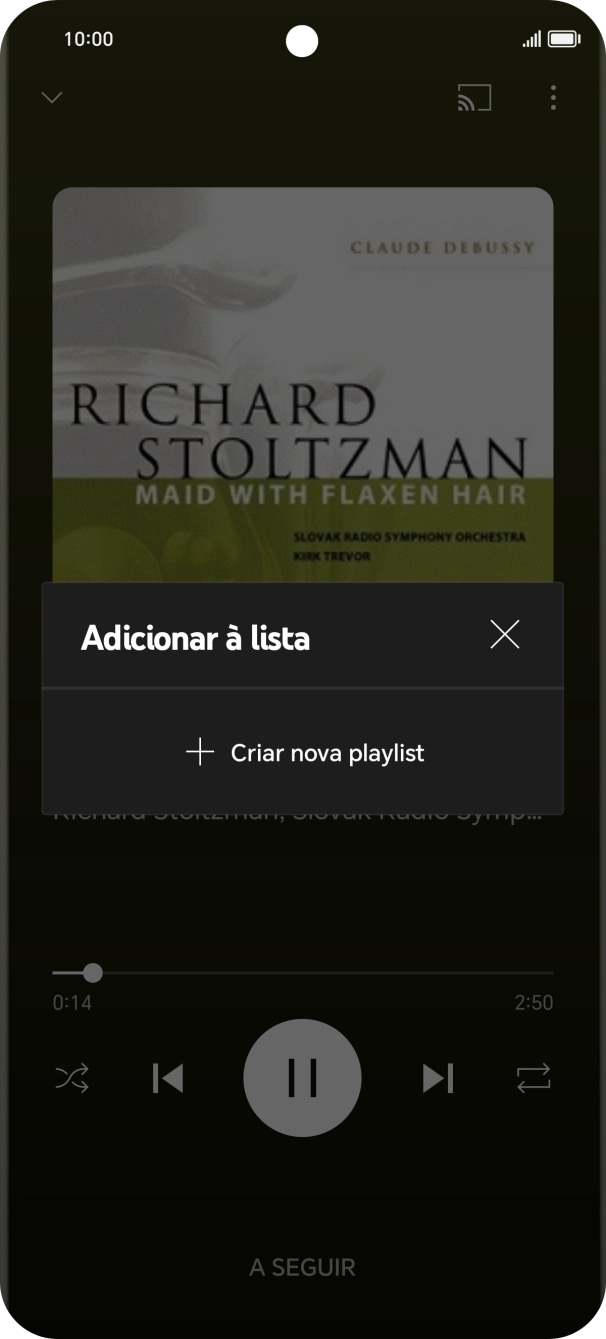 Prima Criar nova playlist.