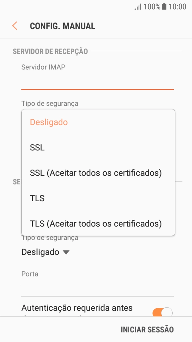 Prima Desligado para desativar a função.