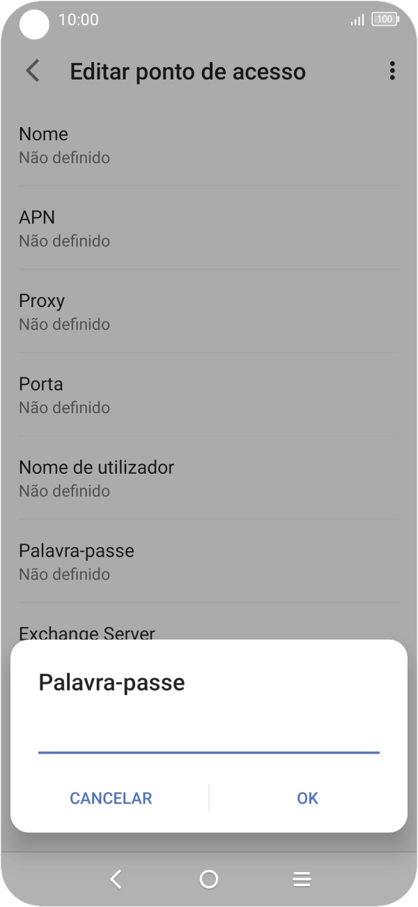 Introduza vodafone e prima OK.
