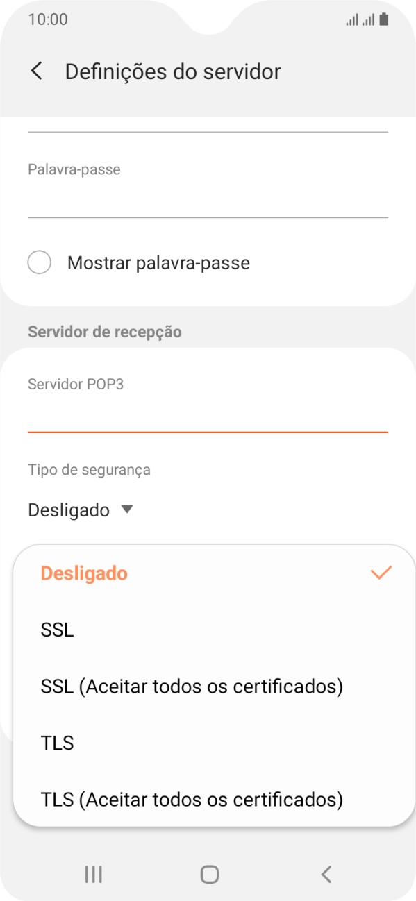 Prima Desligado para desativar a função.