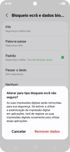 Prima Remover dados.